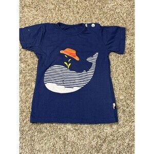 Toddler Blue Whale Graphic T-Shirt 3T–4T Size 110 Cotton Short Sleeve Tee